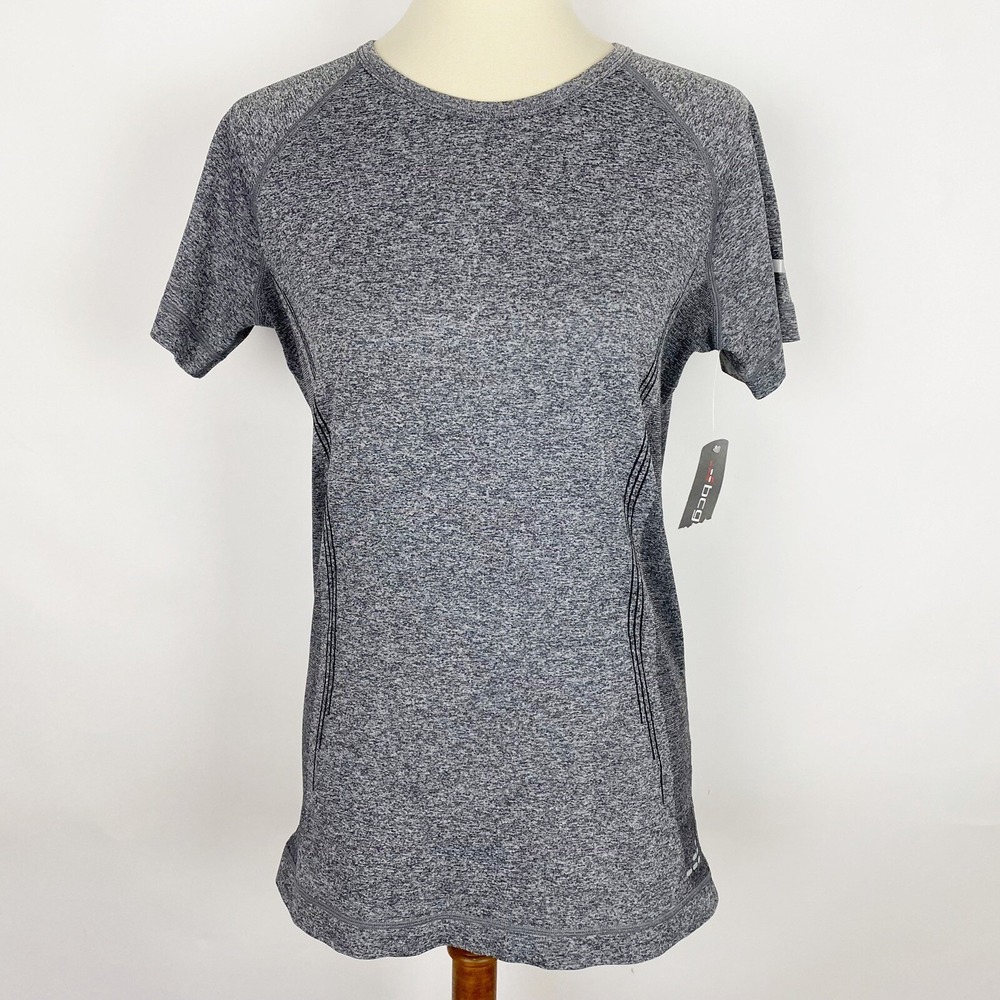 BCG Body Map‎ Running SS Tee Athletic Shirt Womens Medium Charcoal Heather NWT